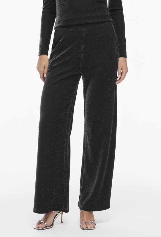 VILA - ELEINAS - Broek - Zwart - Wide Leg - Mid Waist