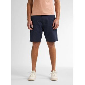 Petrol Industries linnen regular chino short donkerblauw