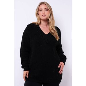 Exxcellent gebreide trui zwart met lurex