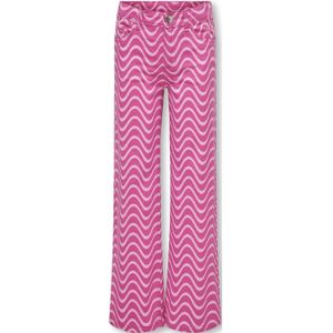 KIDS ONLY GIRL wide leg broek KOGAGNETE met all over print zoetroze/lichtroze