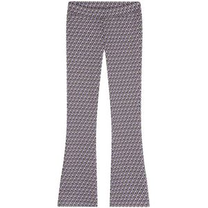 Indian Blue Jeans flared broek met all over print paars/zwart