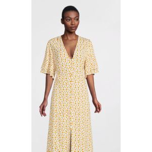 Another-Label gebloemde jurk Clare geel