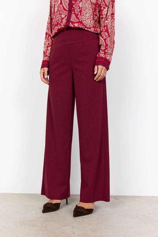 Soyaconcept regular waist pantalon donkerrood