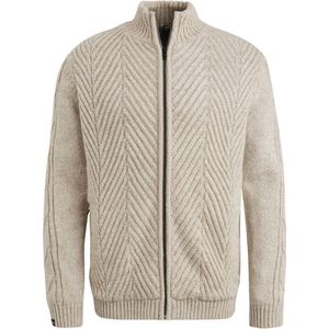 Vanguard gevoerd vest met wol en ingebreid patroon beige