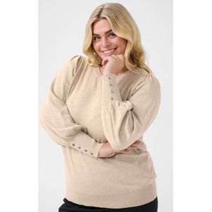 KAFFE - CURVE - Trui - Beige gemêleerd