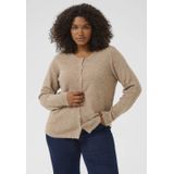 KAFFE - CURVE - Gebreid Vest - Bruin Gemêleerd