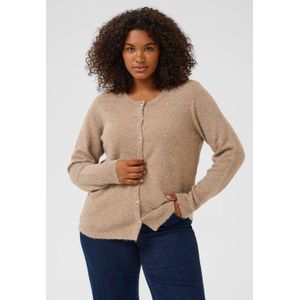 KAFFE - CURVE - Gebreid Vest - Bruin Gemêleerd