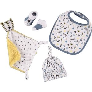 Apollo baby geschenkset Animals blauw/wit/geel