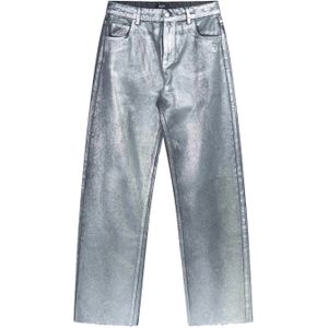 Alix the Label high waist straight jeans zilver