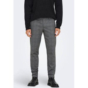 ONLY & SONS geruite slim fit broek ONSMARK limestone