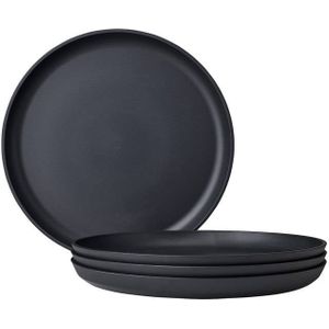 Mepal ontbijtbord Silueta – 4 stuks – Camping borden – Nordic black