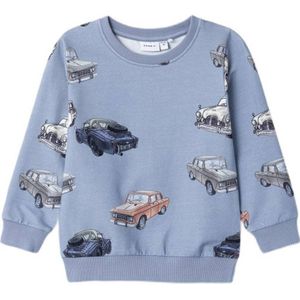 NAME IT MINI sweater NMMBILO met all over print lichtblauw/blauw