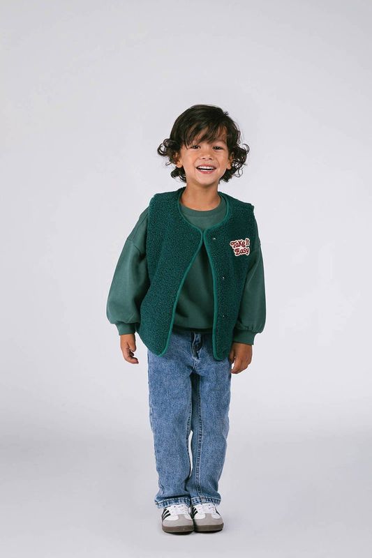 The New Chapter teddy bodywarmer groen
