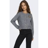 Only - Cardigan - Grijs - Gedrukt Patroon - Lange Mouwen