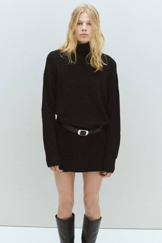 MANGO Gebreide jurk 'TALDOTE'  zwart