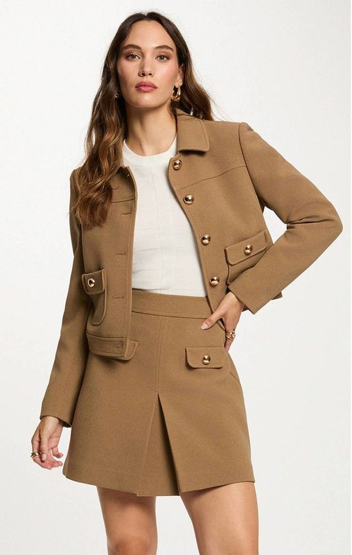 Morgan - Winterjasje - Camel - Dames - Lange Mouwen - Knoopsluiting