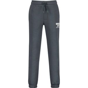 Vingino tapered fit joggingbroek Basic met printopdruk donkergrijs