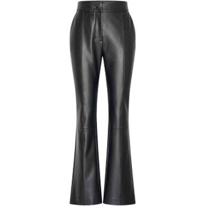 Claudia Sträter imitatieleren high waist flared broek zwart