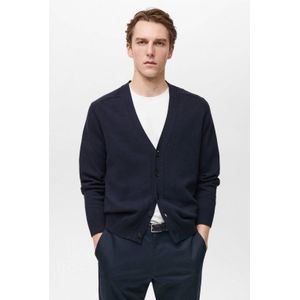 Mango Man gebreid vest donkerblauw