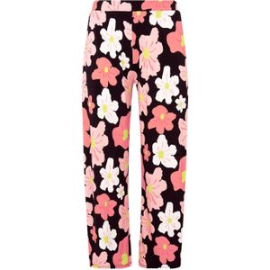 Yoek gebloemde straight fit pantalon DOLCE zwart/ roze/ geel