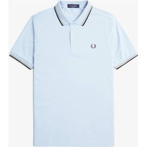 Fred Perry regular fit polo TWIN TIPPED met logo lichtblauw