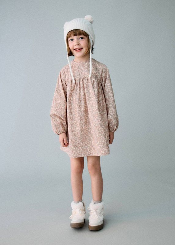 Mango Kids gebloemde blousejurk roze