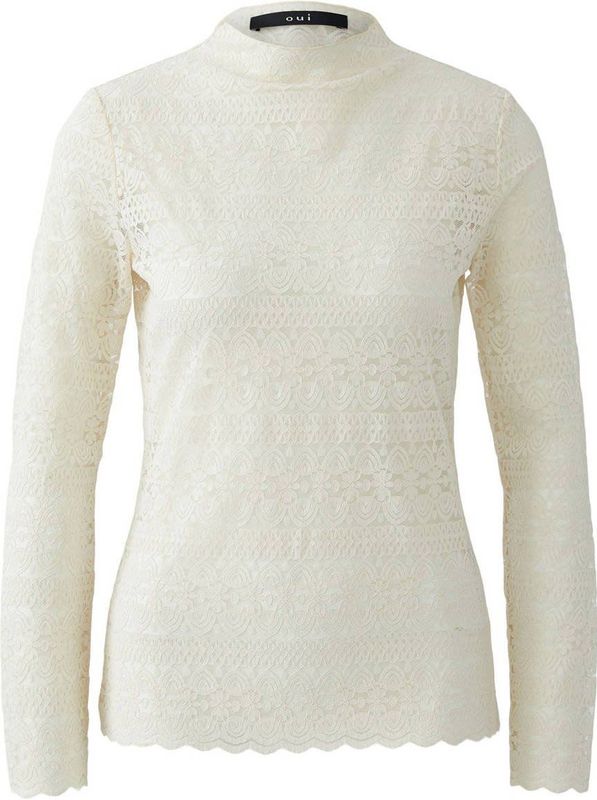 OUI - Kanten Top - Ecru - Blousetops