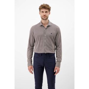 LERROS PLUS SIZE regular casual overhemd bruin