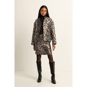 Expresso korte rok met panterprint goud