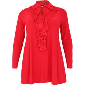 Yoek top DOLCE van travelstof rood