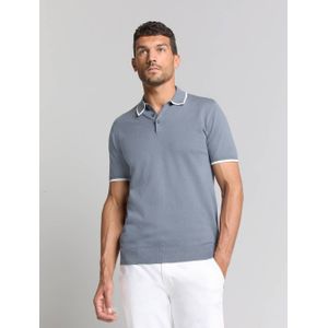 No Excess regular polo grijsblauw