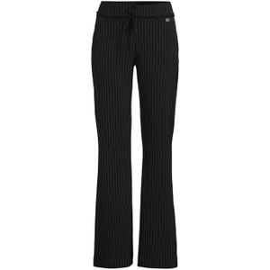 TQ-Amsterdam gestreepte straight fit pantalon Romee zwart