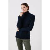 Caroll coltrui van kasjmier marineblauw fijn gebreid