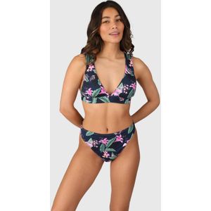 Brunotti brazilian bikinibroekje Flores donkerblauw/roze
