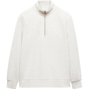 Mango Man gemêleerde sweater pastelgrijs