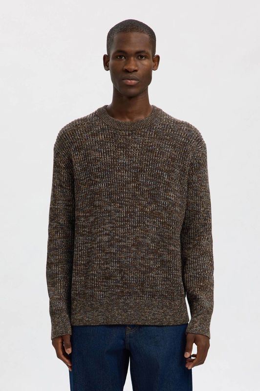 SELECTED HOMME - TILUM - Gemêleerde Pullover - Relaxed Fit - Puur Katoen