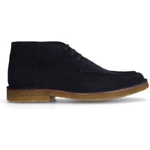 Manfield suède veterschoenen donkerblauw