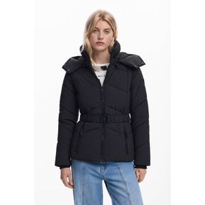 Desigual - Padded_Belt 25Wwew 30 - Gewatteerde Winterjas - Zwart - Dames