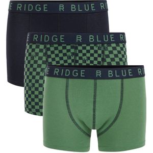 WE Fashion Boxershort groen/donkerblauw - set van 3