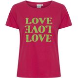 ICHI T-shirt IHKAMILLE met printopdruk roze/ groen