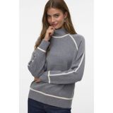 VERO MODA gestreepte coltrui grijs