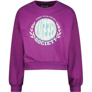 Raizzed sweater Marie met printopdruk paars