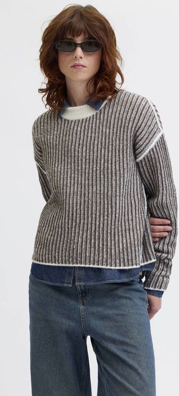 JJXX - Gebreide Trui - Grijs - Streepdessin