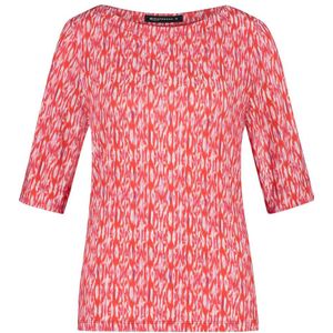 Expresso top met all over print rood/wit