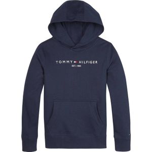 Tommy Hilfiger unisex hoodie met logo donkerblauw