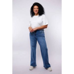 Exxcellent high waist wide leg jeans medium blue denim