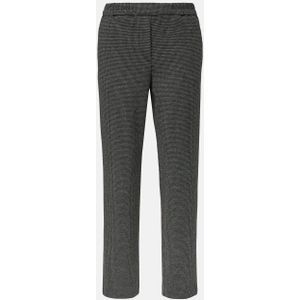 comma straight fit pantalon met pied-de-poule zwart/grijs