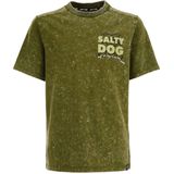 WE Fashion T-shirt met tekst groen