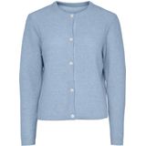 PIECES vest blauw gebreid