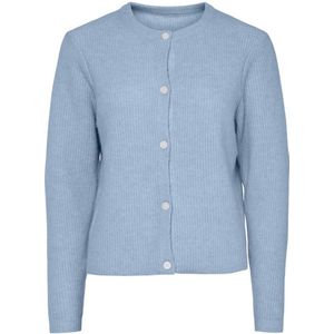 PIECES vest blauw gebreid